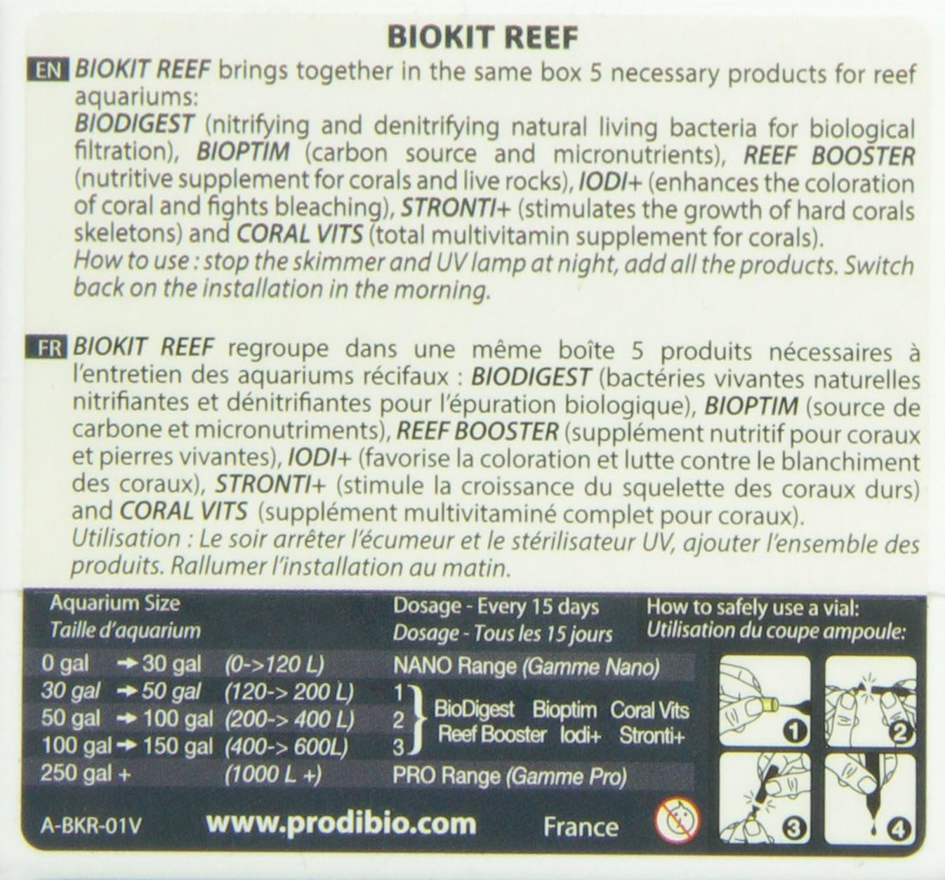 Bio Reef Kit, Maintenance, Saltwater, 30/ 1Ml Vials, 30 Gal and Up