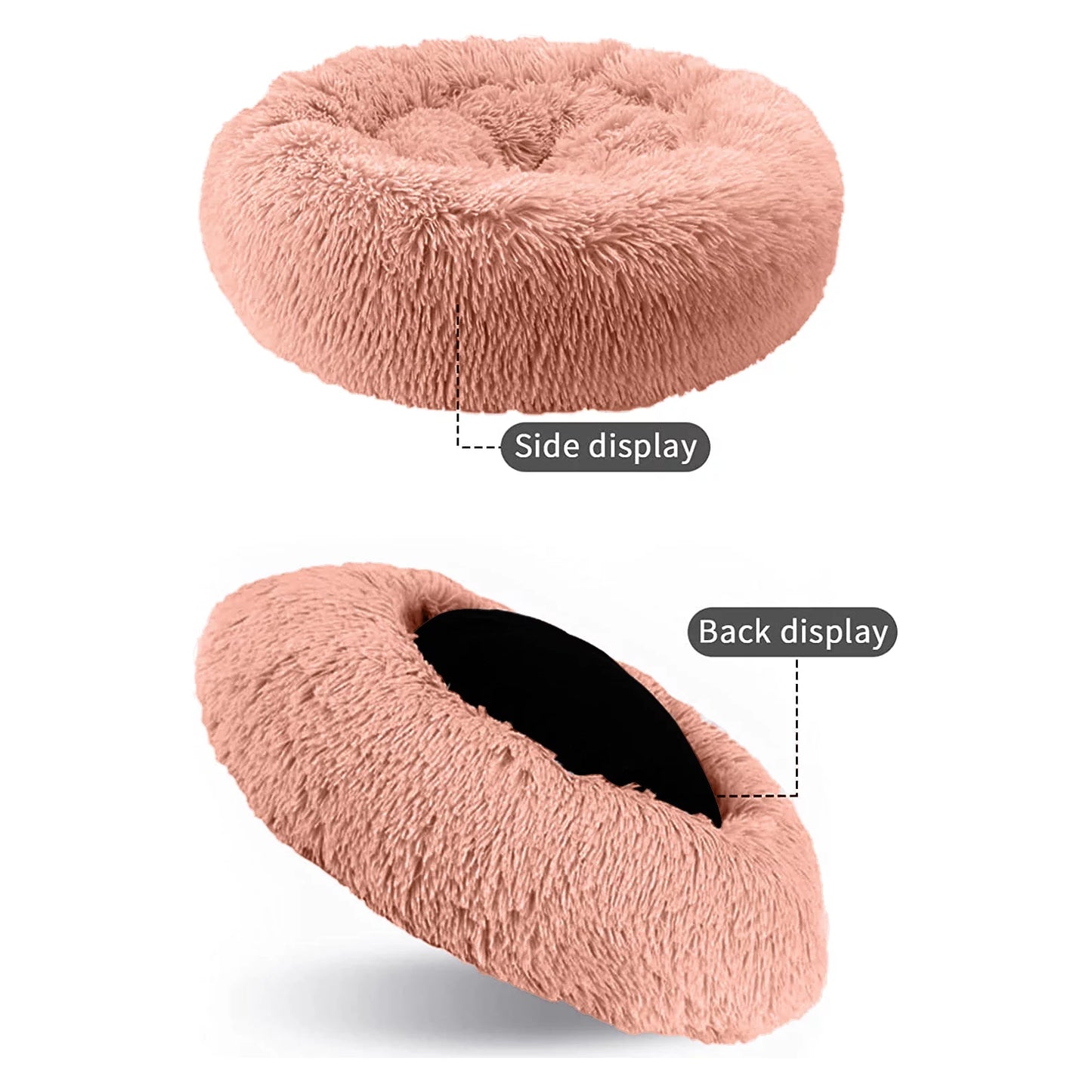 Calming Donut Dog Bed Anti-Anxiety, Self Warming, Cozy Soft Plush round Pet Bed, Ideal for Both Home & Travel, 27"L X 27"W X 8"H