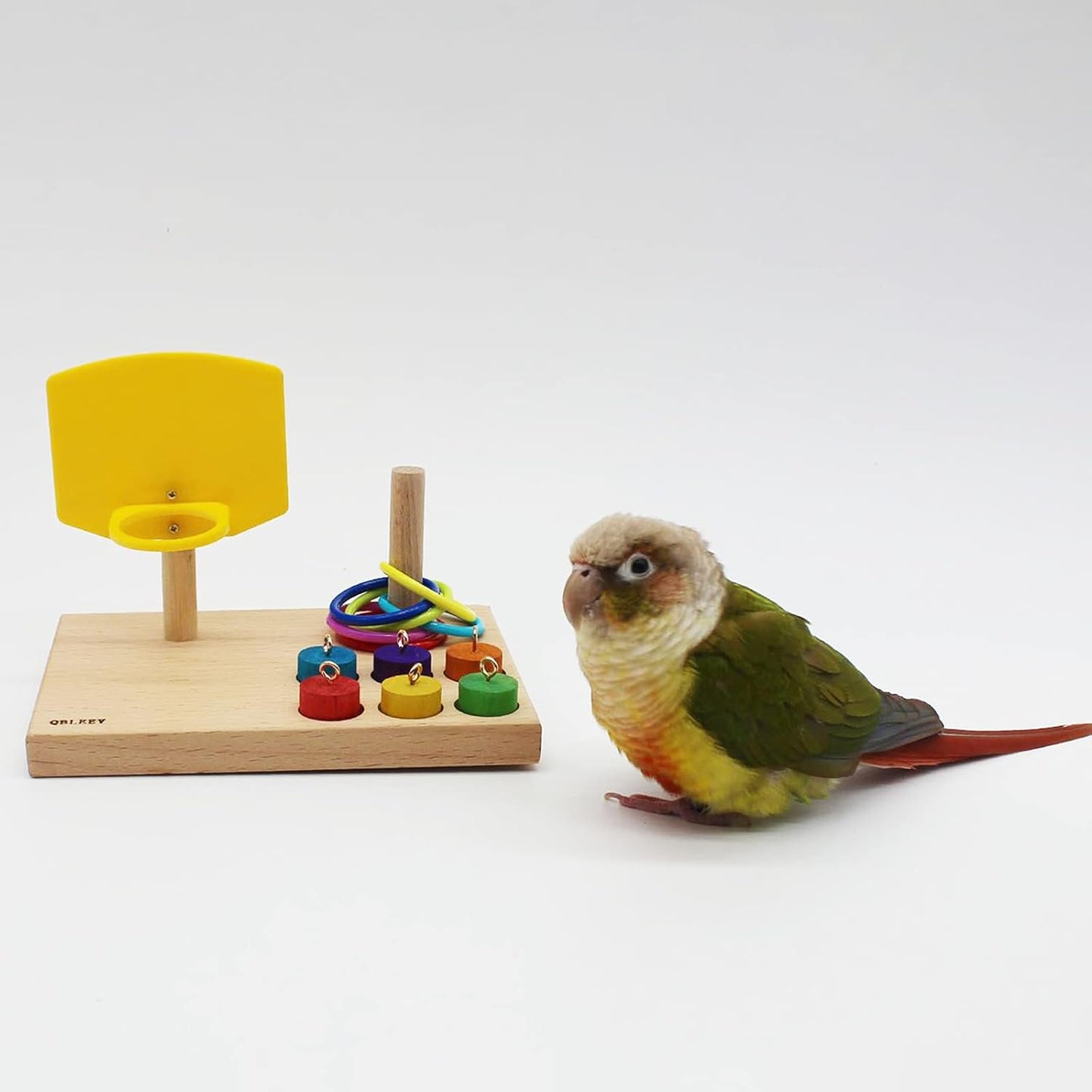 Engaging Bird Toys for Budgies and Parrots - Trick Tabletop Training Set with Chew Balls and Stacking Rings for Active Play and Mental Stimulation