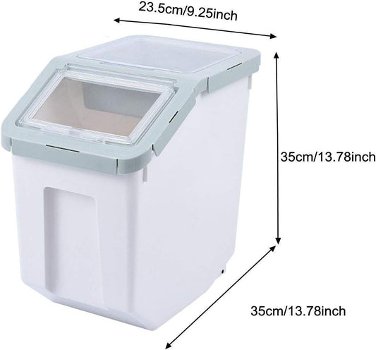 Dog Food Storage Container 20 Lb, Large Dog Food Storage Bin, Airtight Dog Food Container with Wheels for Dog Food Cat Food Rice Grain Flour - Cyan