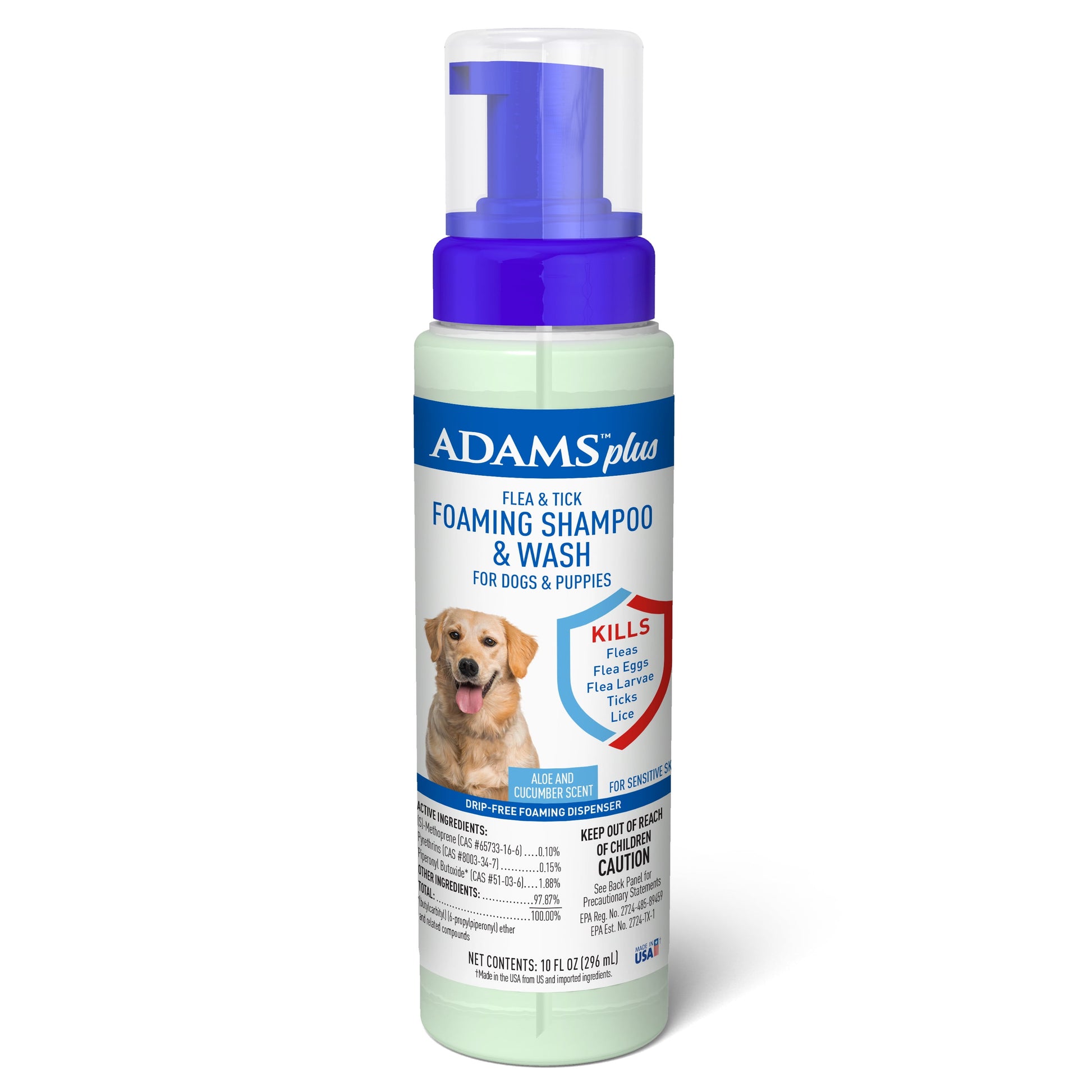 Keep Your Dog Happy and Flea-Free with ADAMS Plus Flea & Tick Foaming Shampoo & Wash - 2 Pack for Sensitive Skin!