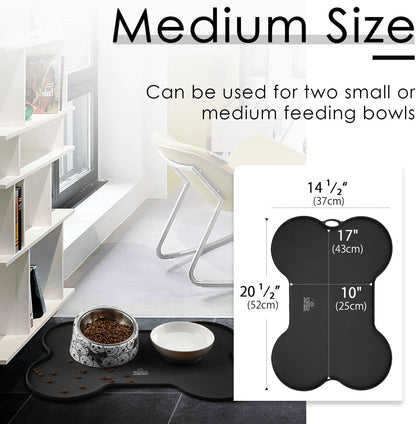  Silicone Non Spill Cat Feeding Mat Puppy Placemat Waterproof 