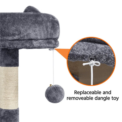 Ultimate 55" Dark Gray Cat Tree Tower - The Perfect Playground for Your Feline Friends!