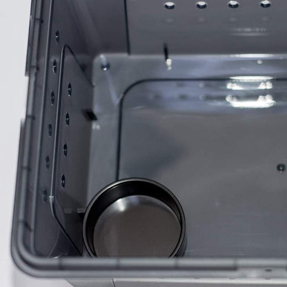 Portable Reptile Terrarium Habitat for Mini Pet Houses Breathable Holes Stackable Container (Black-M)