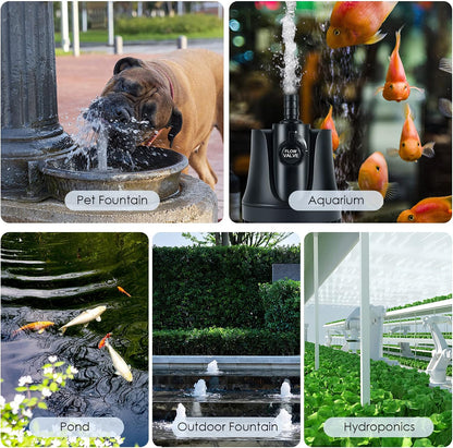 265-800 GPH Submersible Aquarium Water Pump with Adjustable Switch, Water Removal and Drainage Sump Cleaning Pump with 2 Nozzles for Pond, Fish Tanks, Hydroponics, Backyard (60W 800GPH)