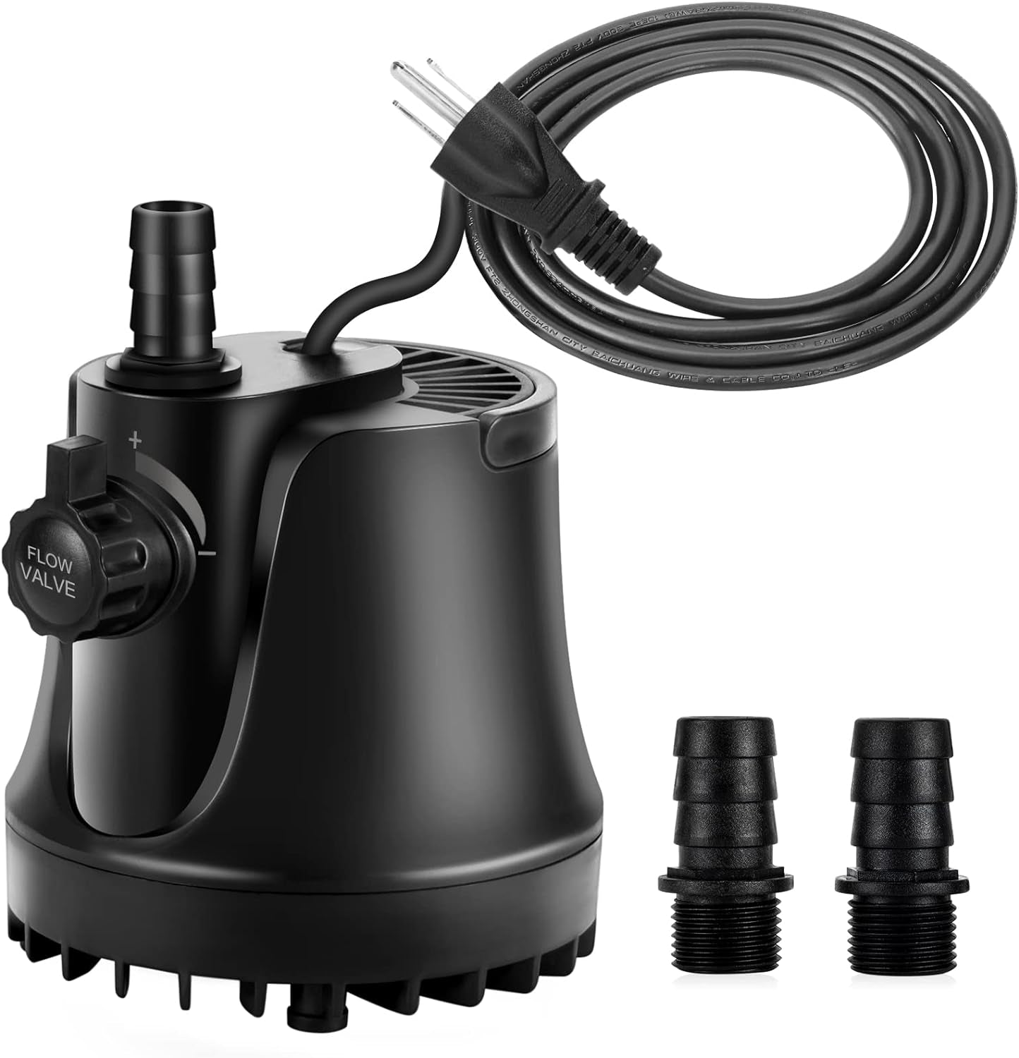 265-800 GPH Submersible Aquarium Water Pump with Adjustable Switch, Water Removal and Drainage Sump Cleaning Pump with 2 Nozzles for Pond, Fish Tanks, Hydroponics, Backyard (60W 800GPH)