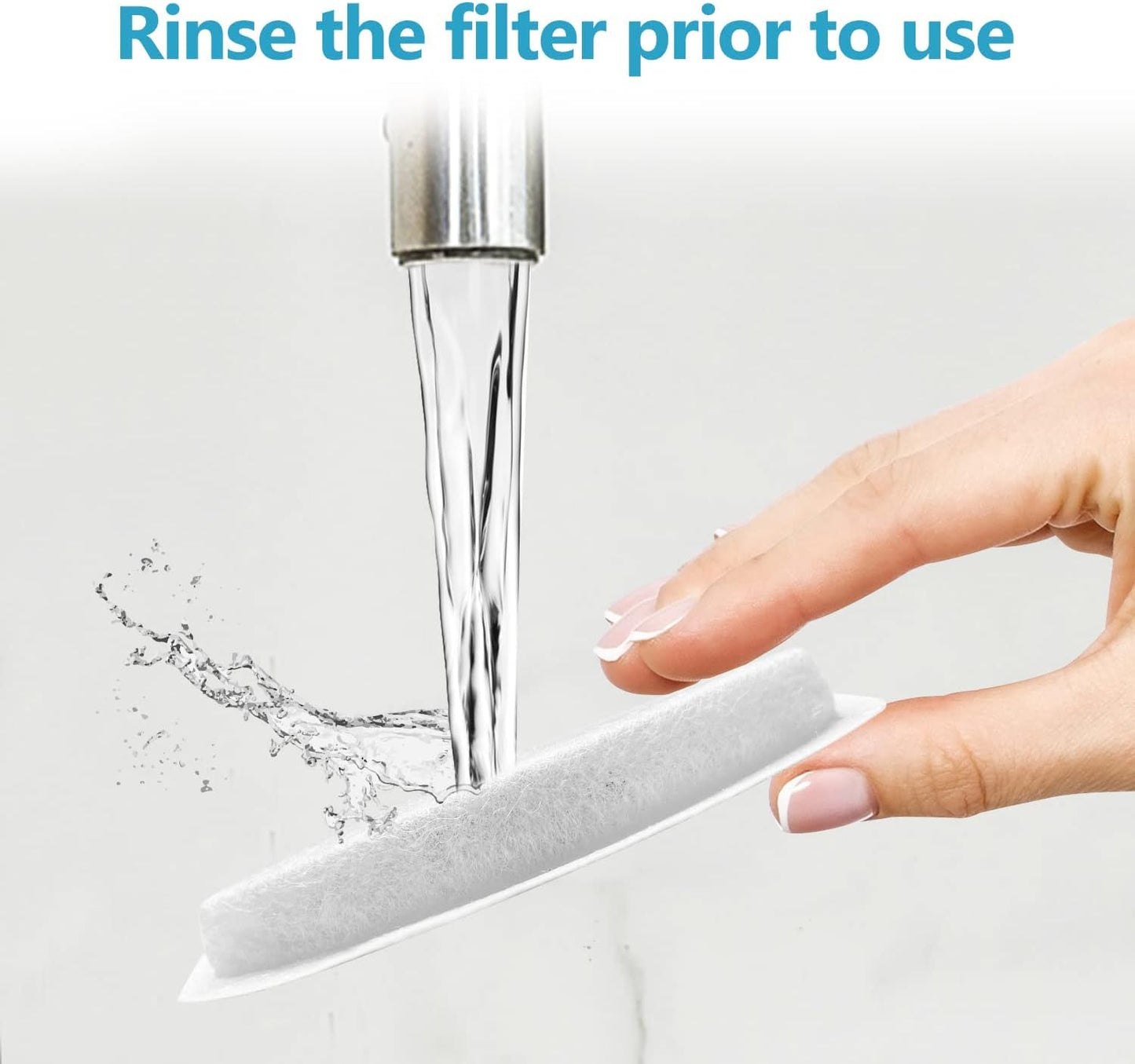 Cat Water Fountain Filters, Replacement Carbon, Resin Filters for D30 67Oz/2L Automatic Pet Fountain Cat Water Fountain Dog Water Dispenser, 4 Filtration System(6Pcs 67Oz/2L Filters)