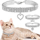  Crystal Cat Collar Elastic Pet Necklace 
