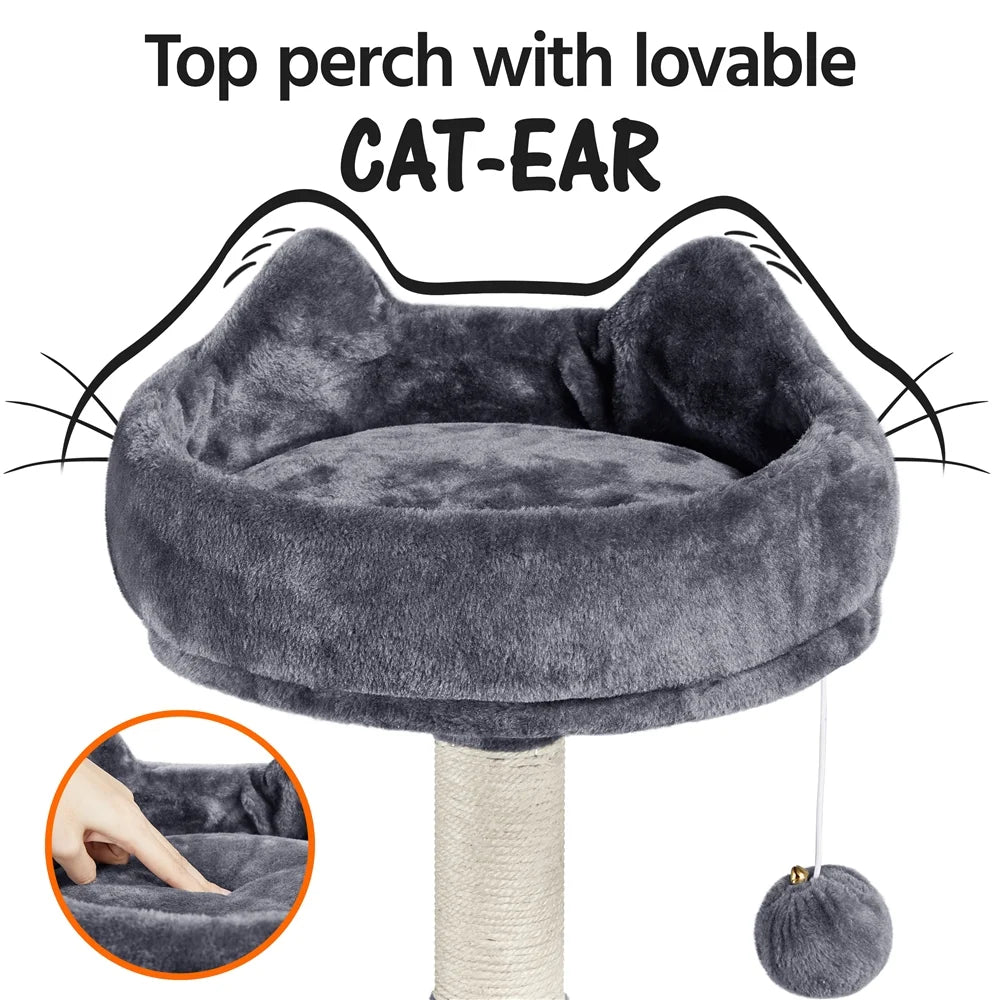 Ultimate 55" Dark Gray Cat Tree Tower - The Perfect Playground for Your Feline Friends!