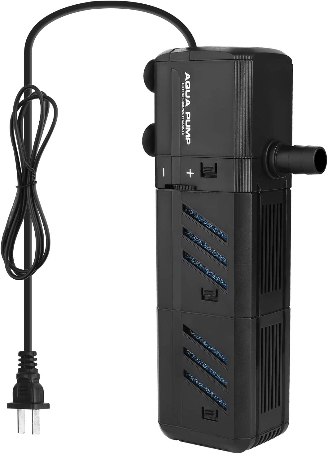 Submersible Aquarium Internal Filter 8W, Adjustable Fish Tank Filter with 200 GPH Water Pump for 10-50 Gallon Fish Tank