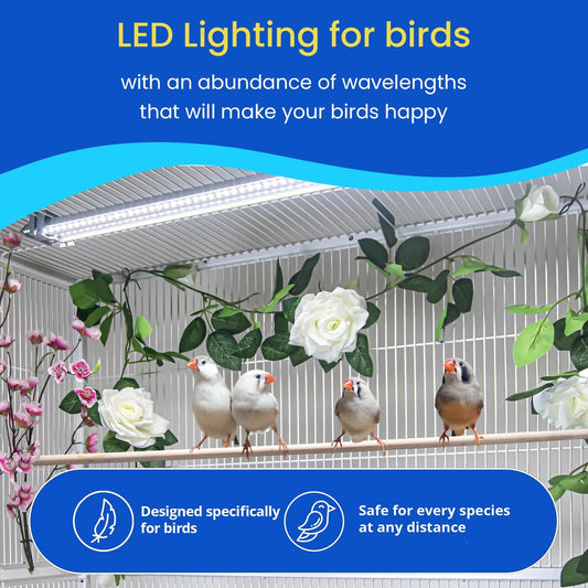 Illuminate Your Bird's World with the Happybird Full Spectrum LED Light - Safe, Easy-to-Install, and Perfect for Soft Bill Birds - 24" Long