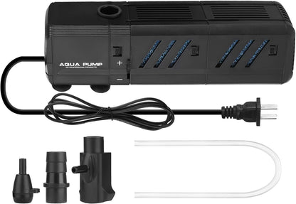 Submersible Aquarium Internal Filter 8W, Adjustable Fish Tank Filter with 200 GPH Water Pump for 10-50 Gallon Fish Tank