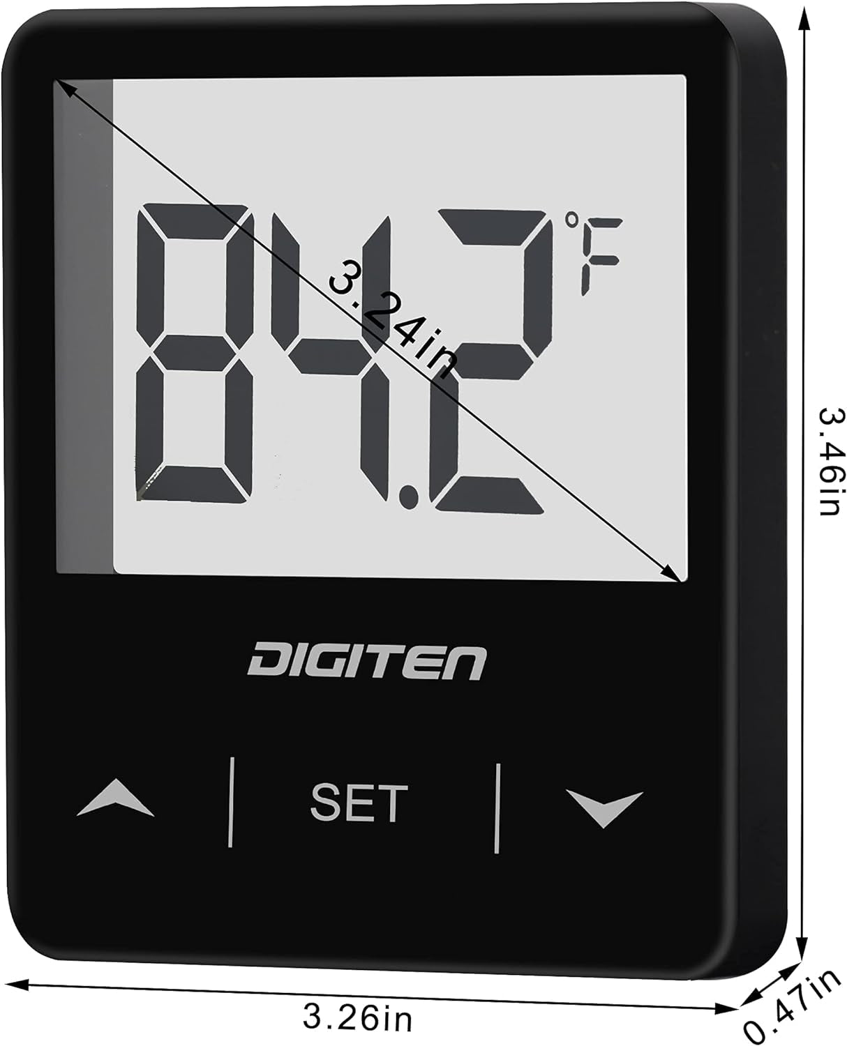 Digital Aquarium Thermometer, Fish Tank Thermometer with Large LCD Display, Stick-On Tank Temp Sensor Ensures Accurate Reading, High/Low-Temperature Alarm Aquarium Thermometer