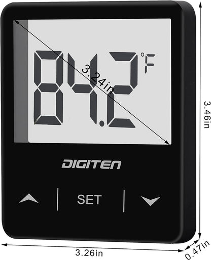 Digital Aquarium Thermometer, Fish Tank Thermometer with Large LCD Display, Stick-On Tank Temp Sensor Ensures Accurate Reading, High/Low-Temperature Alarm Aquarium Thermometer