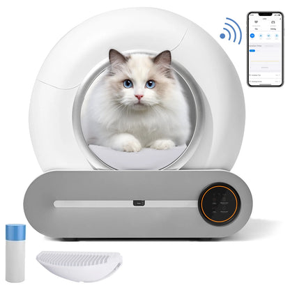 Say goodbye to messy litter! 🐾✨ Meet the Smart Self-Cleaning Litter Box with App Control and Safety Features! Perfect for busy cat parents! 😻📱