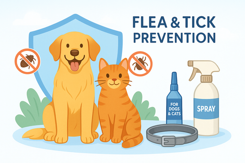 Flea and tick prevention for dogs and cats